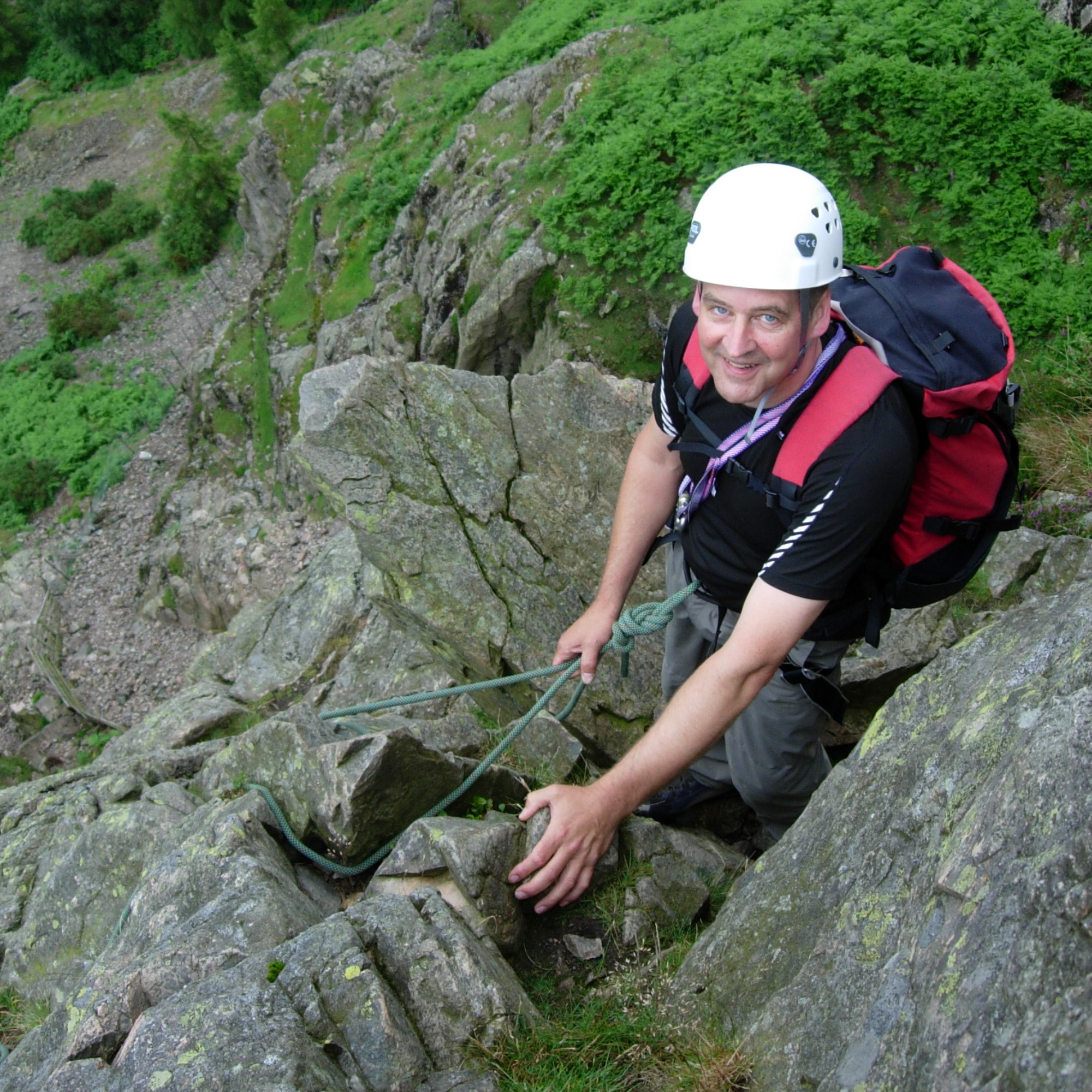 Rope work for scrambling courses Lake District
