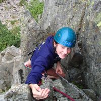 Rock climbing abseiling Lake District