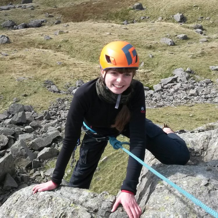 Beginners rock climbing